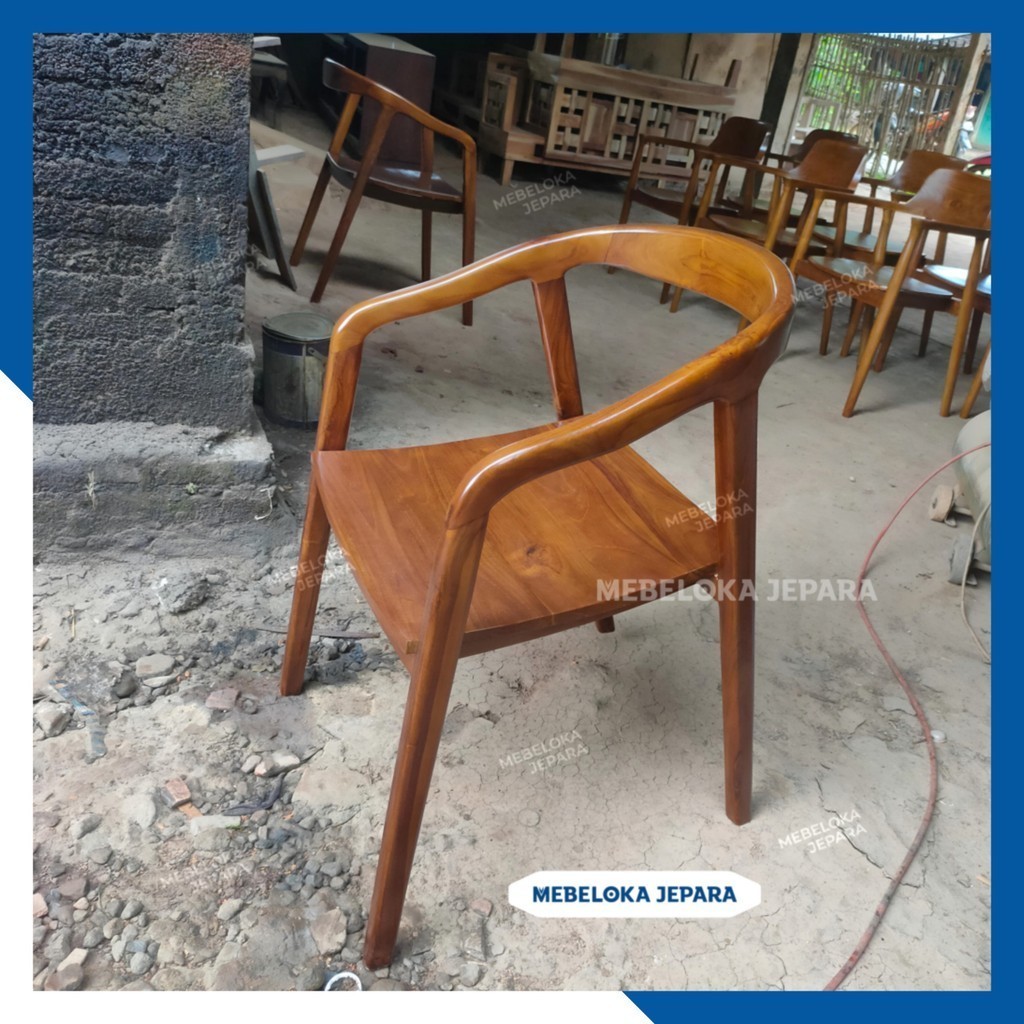 Kursi jati minimalis modern selly kotak. Kursi cafe, warung, vila, hotel, teras