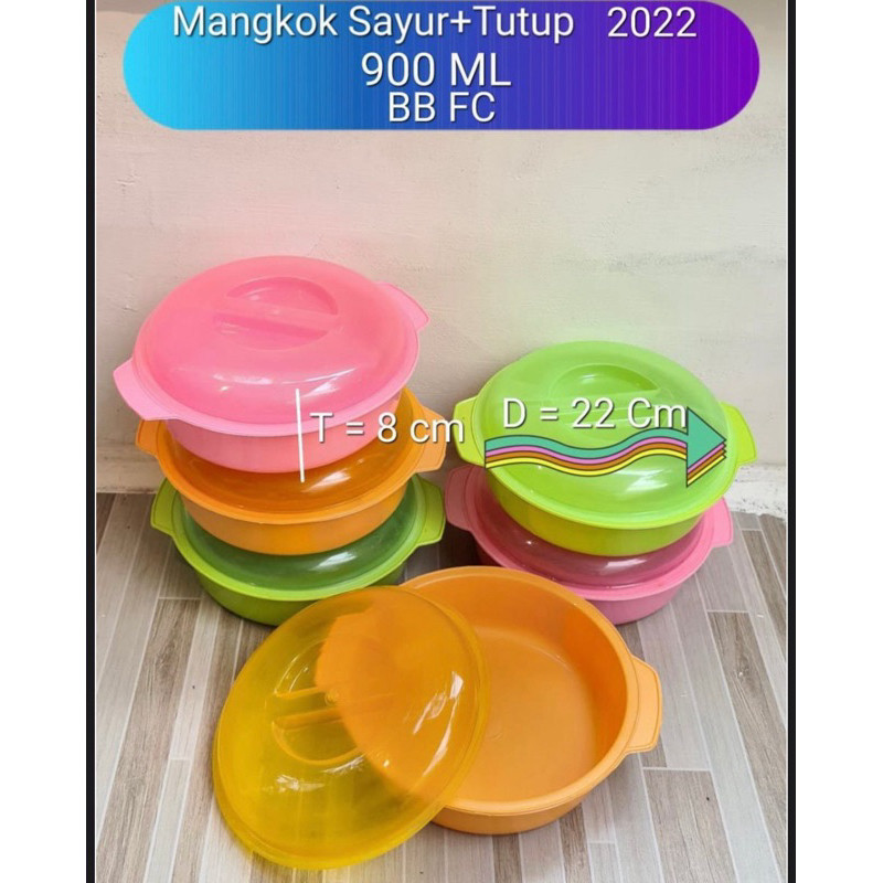 mangkok / baskom / wadah penyimpanan sayur 900ml wadah sop sup