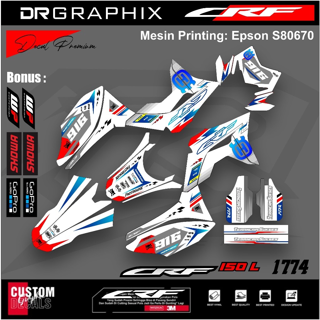 Decal Crf 150 L Supermoto Pola Presisi Custom Desain