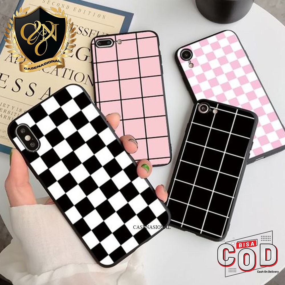 Nasional Case - CASE GLOSSY 2D KOTAK-KOTAK OPPO A53 A15 A15S F9 F9 PRO A3S A12 A16K A57 2022 A17 CAS