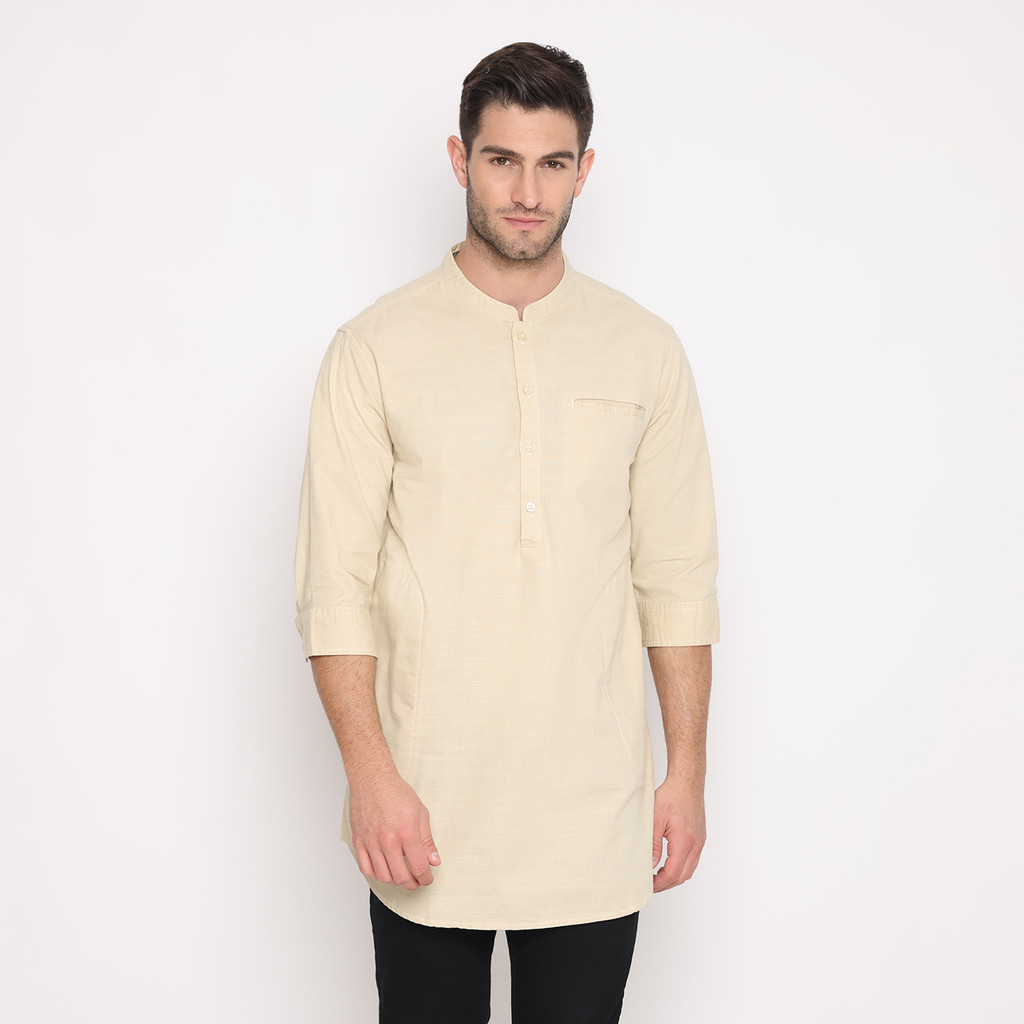 d&f Kemeja Lengan Panjang Koko Saku Delta - Khaky