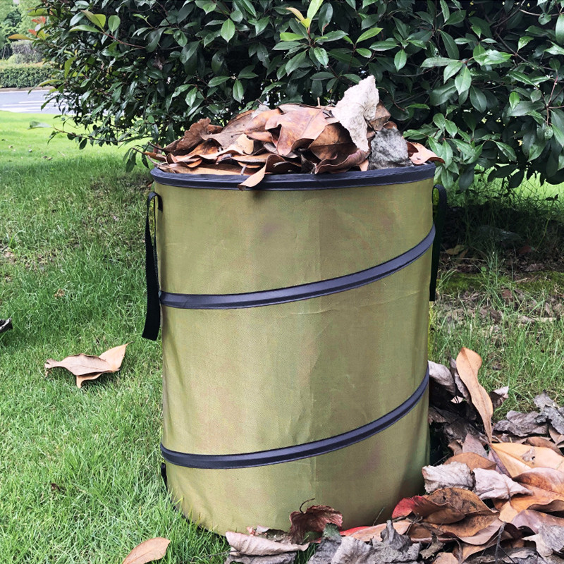 

Garbage Storage Trash Bag Portable Collapsible Pop Up Garden Leaf Trash Can Flowers And For Garden Camping Grass Bin