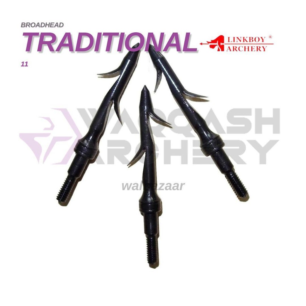 LINKBOY 2 BLADES BOWFISHING BROADHEAD Traditional Point anak Panah untuk Berburu