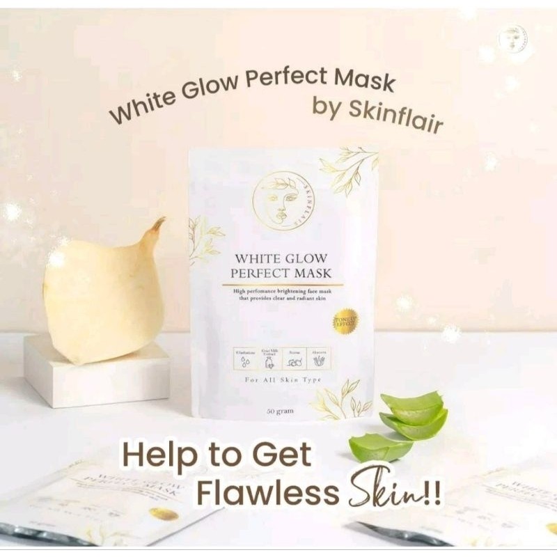 READY SIAP KIRIM SKINFLAIR WHITE GLOW PERFECT MASK POWDER MASKER WHITENING GLOWING BY SKINFLAIR ori