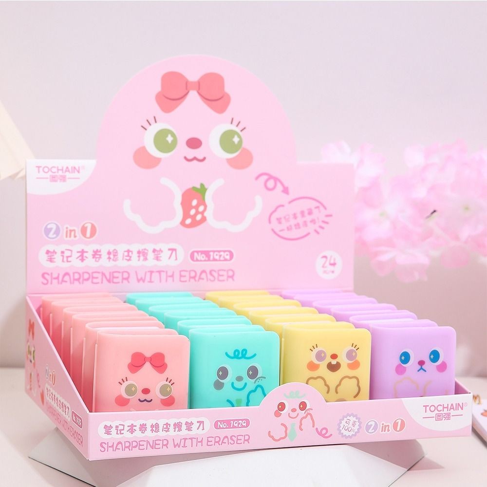 

Book Shape Pencil Eraser Sharpener Set Less Rubber Debris Writing Drawing Pencil Cutting Tools Sketching Handwriting