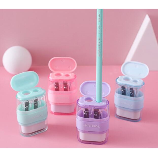 

1PC New 2 in 1 Pencil Sharpener and Erasers School Student Stationery Supplies Kid Prize Gift Pencil Sharpeners(ss-1006)
