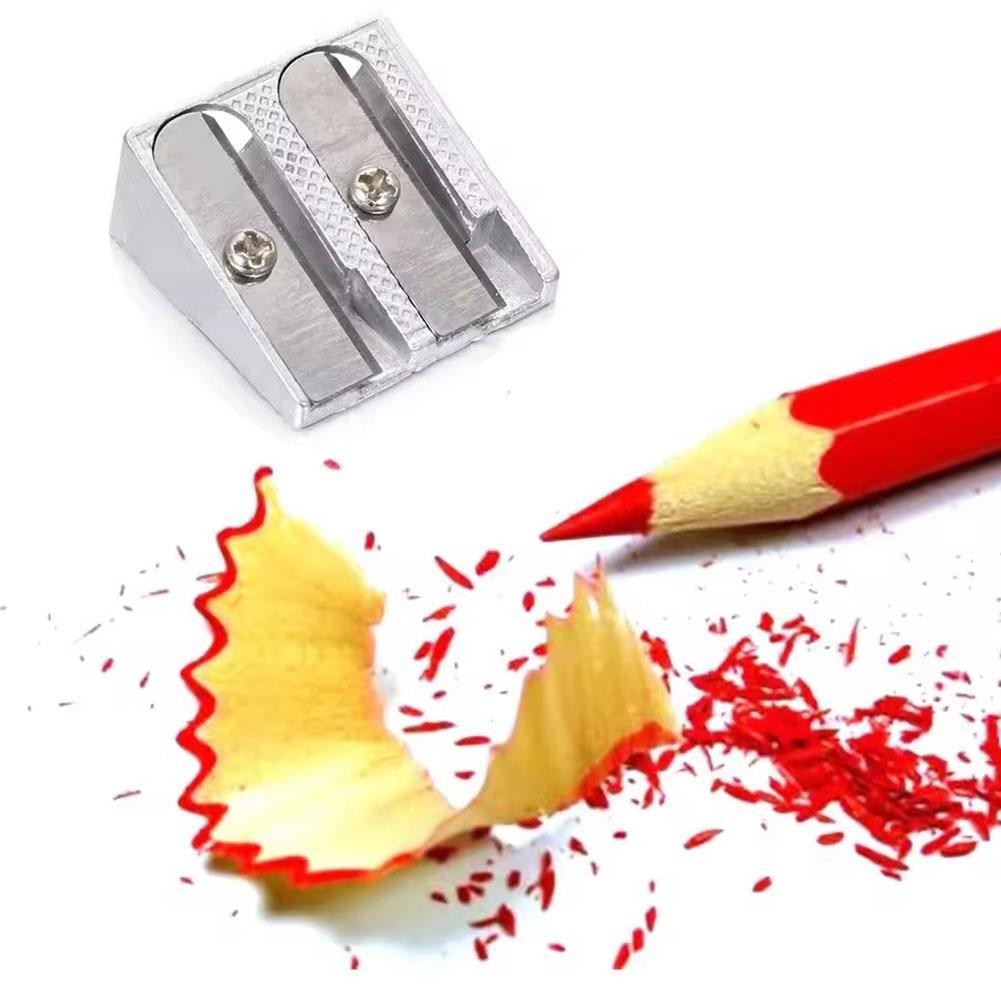 

1/12PCS Metal Pencil Sharpener Double Hole Mini Efficient Pencil Cutting Machine Student School Office Stationery