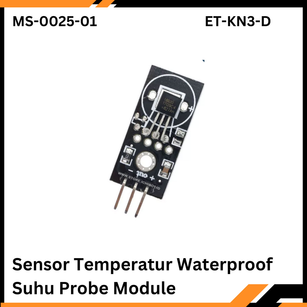 Sensor Temperatur DS18B20 Waterproof Suhu Probe Module / DS18B20 Temperature sensor module ds18b20 m