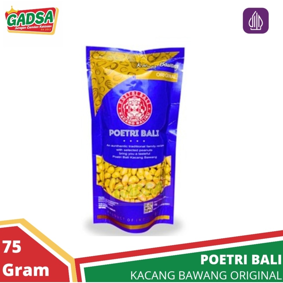 

Kacang Bawang Poetri Bali kemasan pouch 75 gram Kacang Kapri