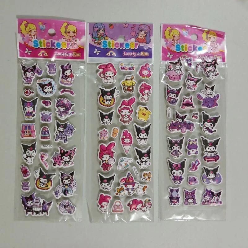 

Stiker Timbul kuromi and friends 15x5 cm