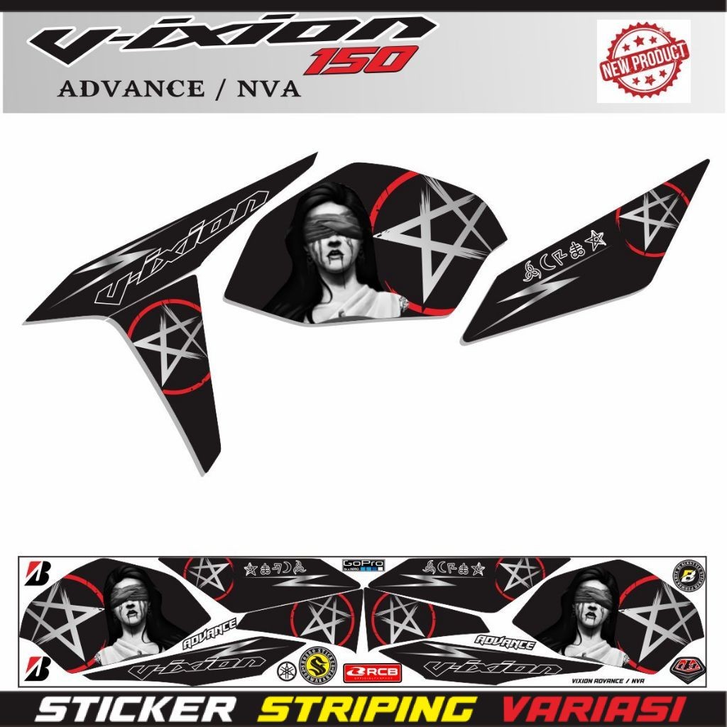 STIKER MOTOR VIXION 150 NVA / STRIPING KEREN VIXION ADVANCE STIKER LIS