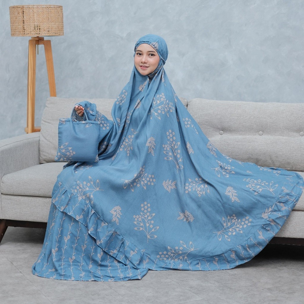 MUKENA SABILA JUMBO MUKENAH TRAVELING MOTIF / MUKENA RAYON DEWASA JUMBO BALI KATUN MOTIF BUNGA