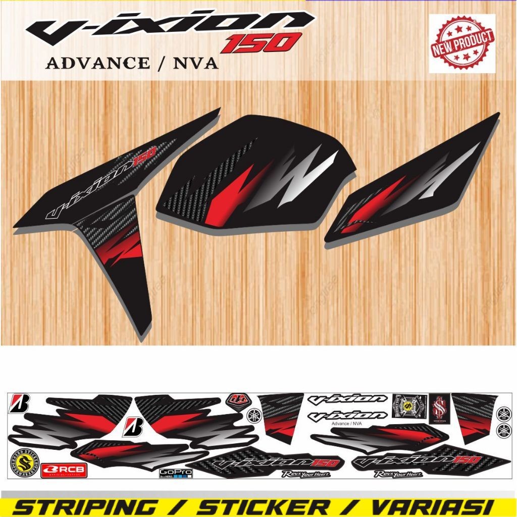STRIPING KEREN MOTIF CUSTOM RACING VIXION NVA ADVANCE VARIASI STIKER STIKER MOTOR