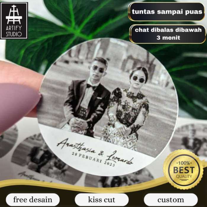 

Artify 2-4 Stiker Wedding Souvenir Sticker Custom Ucapan Nikah Acara Pernikahan Free Desain
