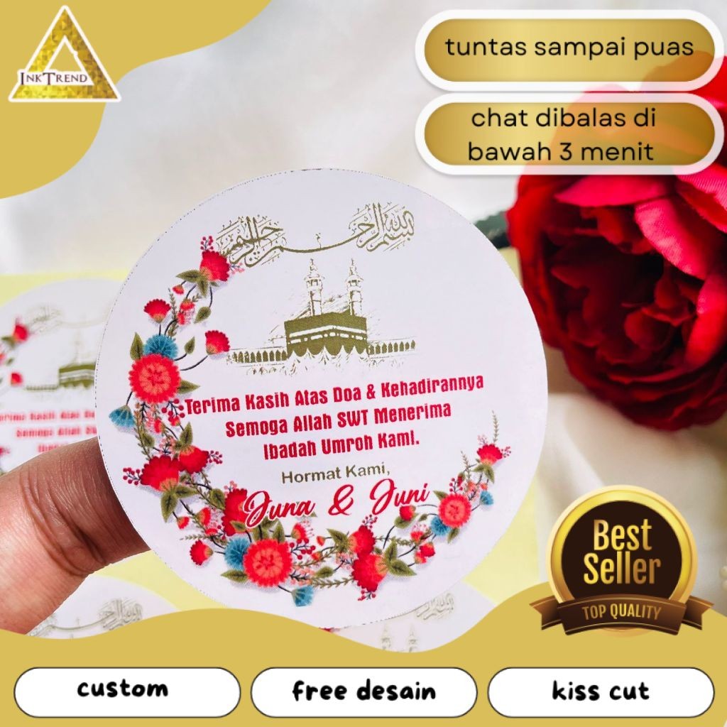 

INKA 9-15 Print Cetak Sticker Hampers Snack Oleh Oleh Naik Haji Label Tasyakuran Umroh Bulat