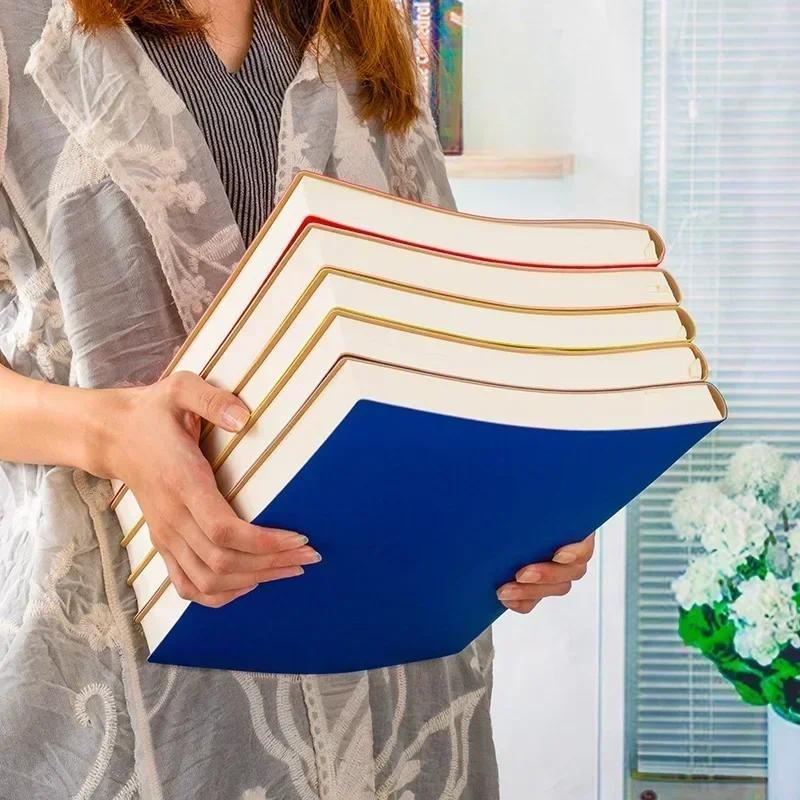 

200 Pages A4 Thick Notebook Thickened Large Notebook Soft Leather Horizontal Line Diary Notebook School Supplies Stationery