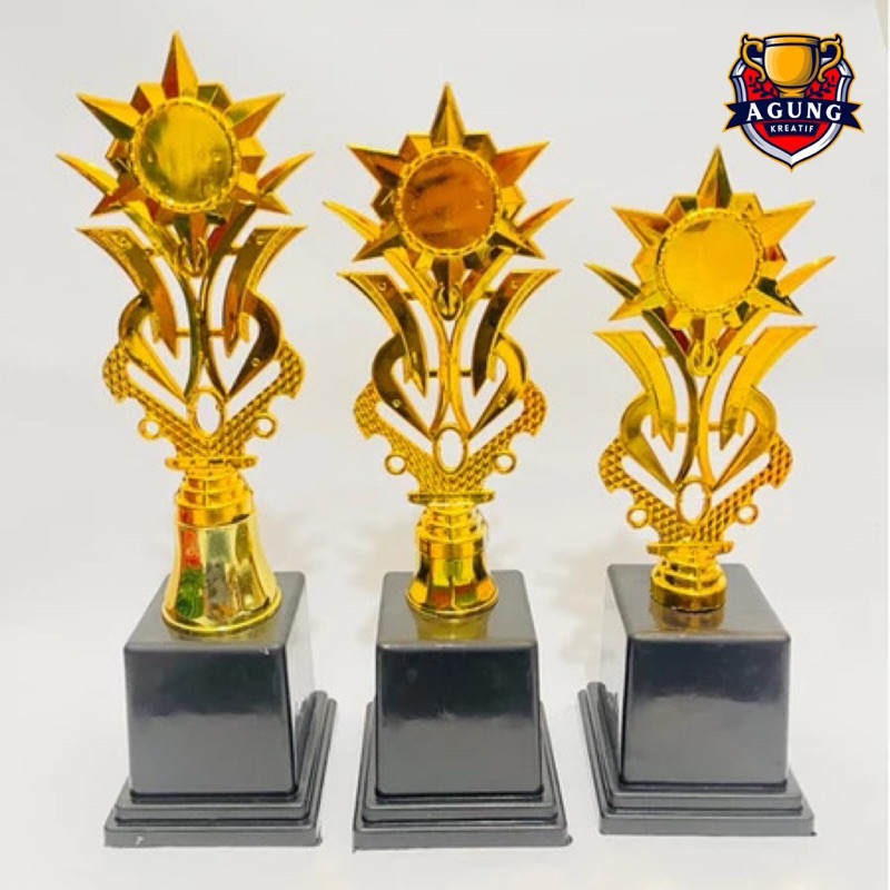 Piala 1 Set untuk Penghargaan Tinggi 30-35 cm Free Design Tulisan & Logo Tropi surabaya