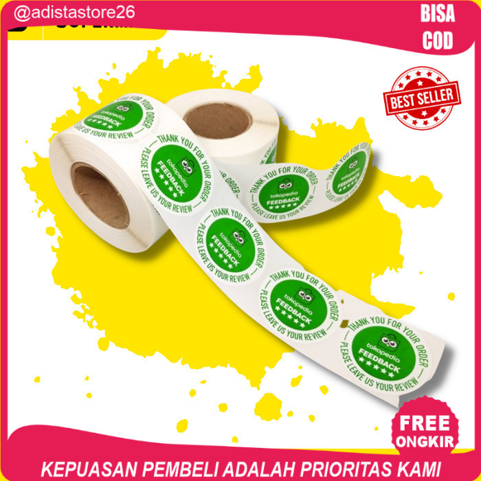 

Sticker Label Paket Packing Thank You Review Tokopedia