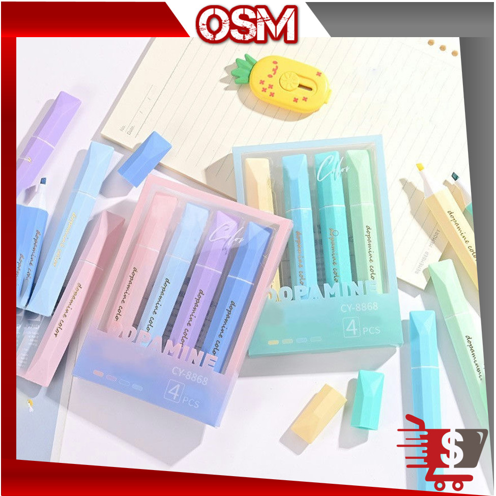 

Online Shopping Mall - S6588 Set Stabilo Isi 4 PCS / Stabilo Warna Macaron Pastel / Highlighter Pen 4 in 1 / Highlighter Aesthetic / Journal Maker Pen