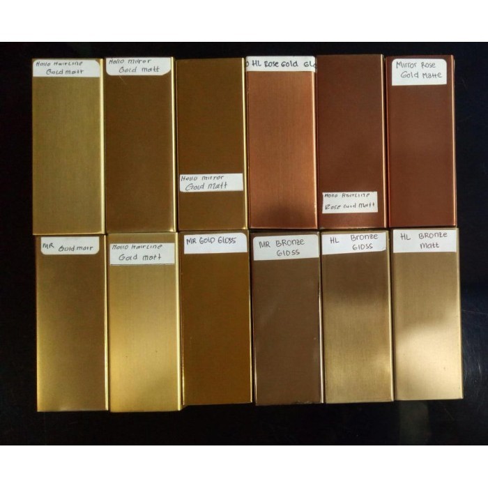 [Terbaru] Sampel Hollow 4x4cm Stainless Cat Gold, Rose Gold, Bronze, Champagne