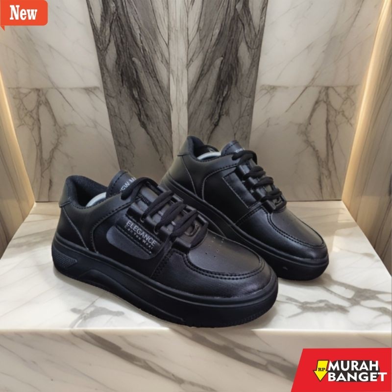 sepatu sneakers wanita original "New Macati" Sepatu Sekolah Hitam Wanita Korean Style Hits/Sepatu Sn