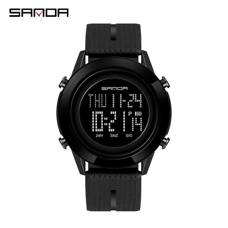 Jam Tangan Digital SANDA 6026 Pria Wanita Sport EL Backlight Tali Silikon Anti Air 3BAR