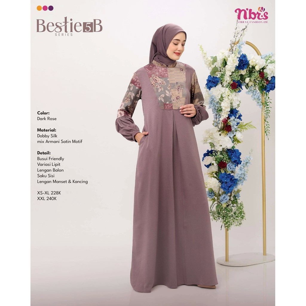 HasnaShop - Gamis Wanita Dewasa Bestie Series 5B by Nibras