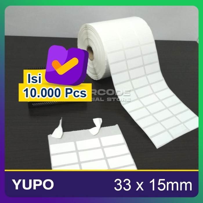 

LABEL BARCODE 33 X 15 (3 LINE) KERTAS STICKER LABEL YUPO 33x15 -TAM69