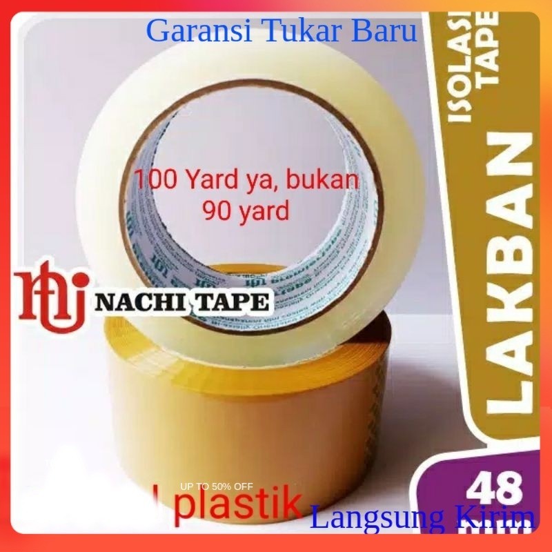 

Lakban 48mm 100 Yard Bening Coklat Nachi, StarTape, GSF Lengket Kuat Alat Tools Tulis Souvenir Kado Parcel Hampers Bingkisan Perkantoran Office Cetak Rumah Tangga Murah Grosir Berkualitas Serbaguna Multifungsi