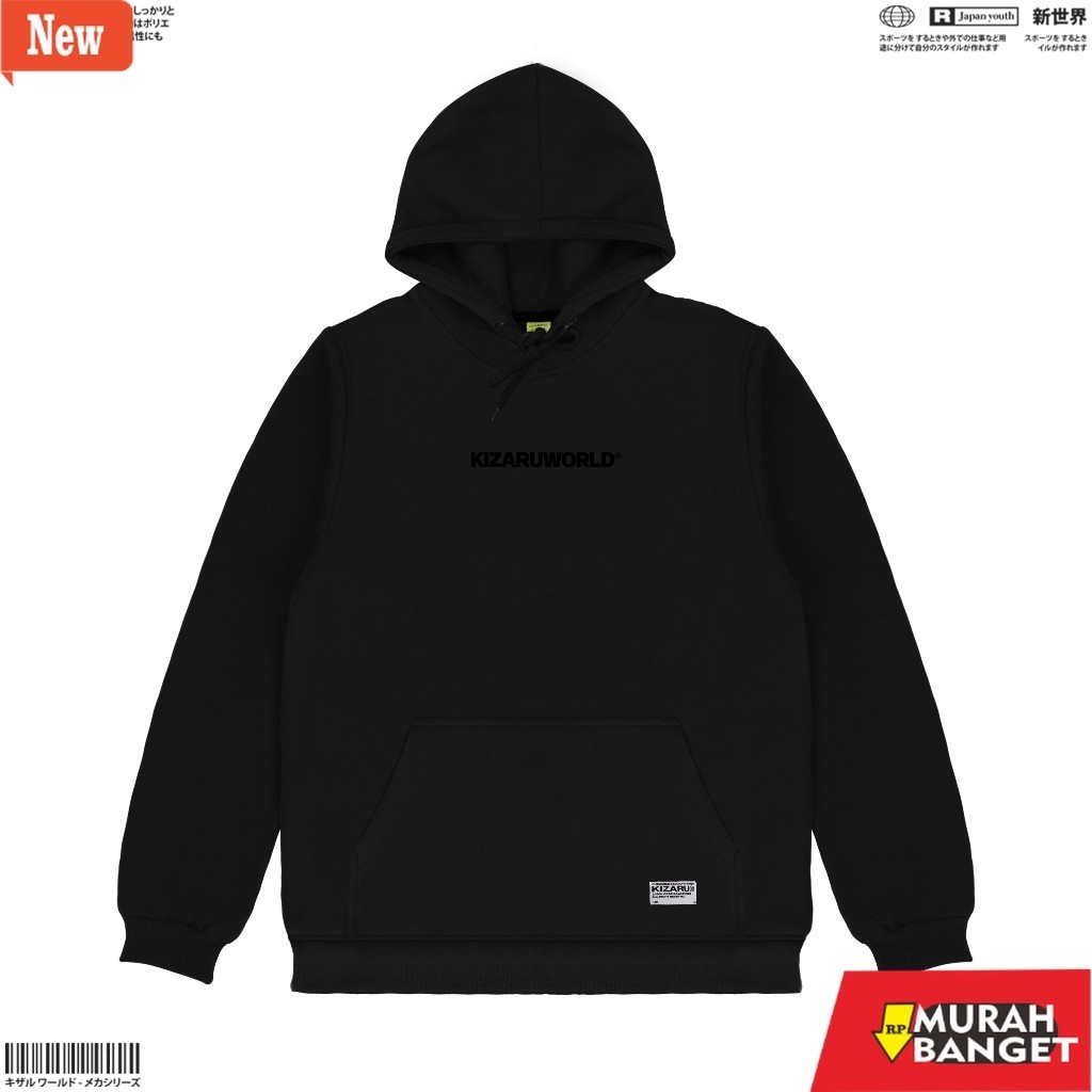 hoodie pria recomended shopee KIZARU Hoodie Sweater Little Logo BLACK