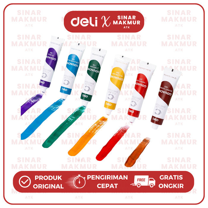 

Gouache Paint/Cat Gouache 12ml Tube 24 Warna Deli EC 11-24 (Set) SF6