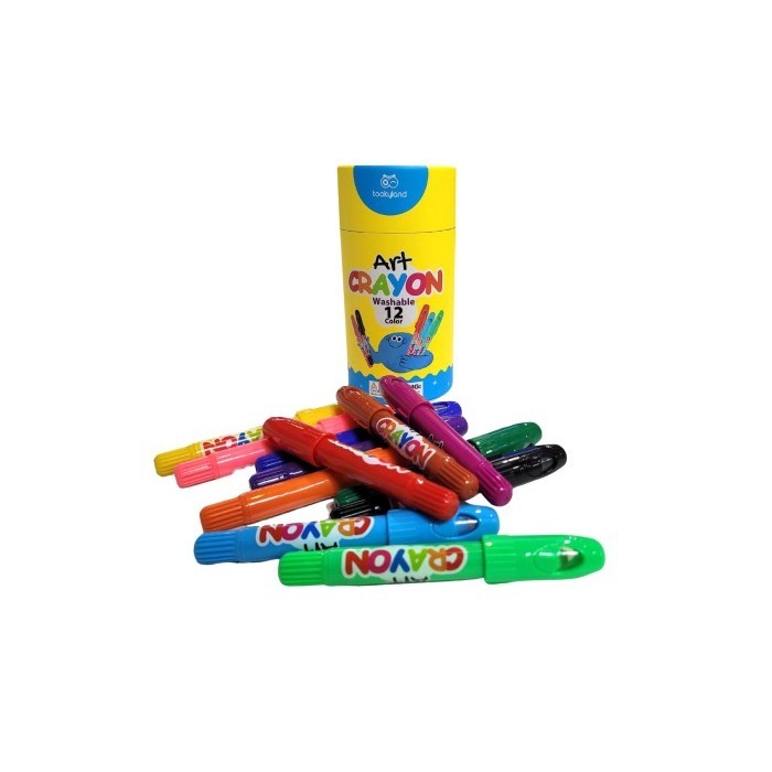 

Tookyland Silky Washable Crayon 12 Colors (Tube) New Design With Tube