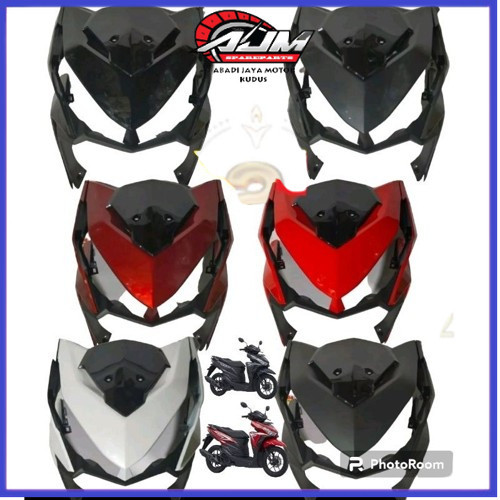 PAKETAN Cover Body Lampu Depan Tameng Sayap Garnish Honda Vario 125/150 Led Old 2015 2016 2017 hitam