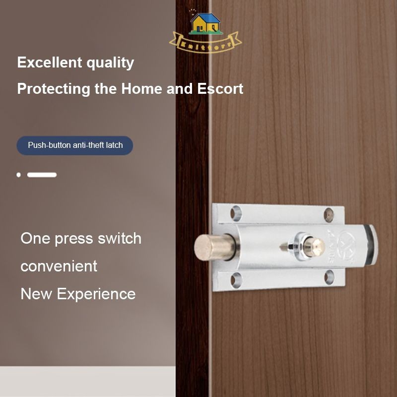 Grendel Slot Pintu Pencet Otomatis Stainless 3 Inch/Kunci kait Baut Pintu Otomatis Muatan Pegas Tomb