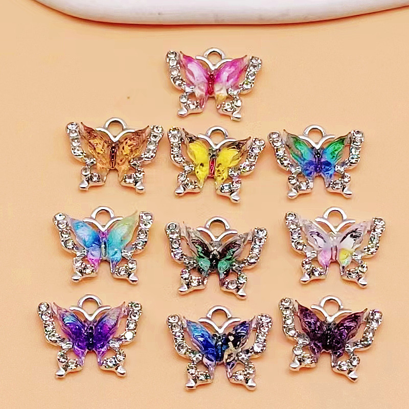 

10Pcs 14*16mm Lovely Animal Charms Crystal Butterfly Charms for Earrings Bracelet Necklace Pendant DIY Jewelry