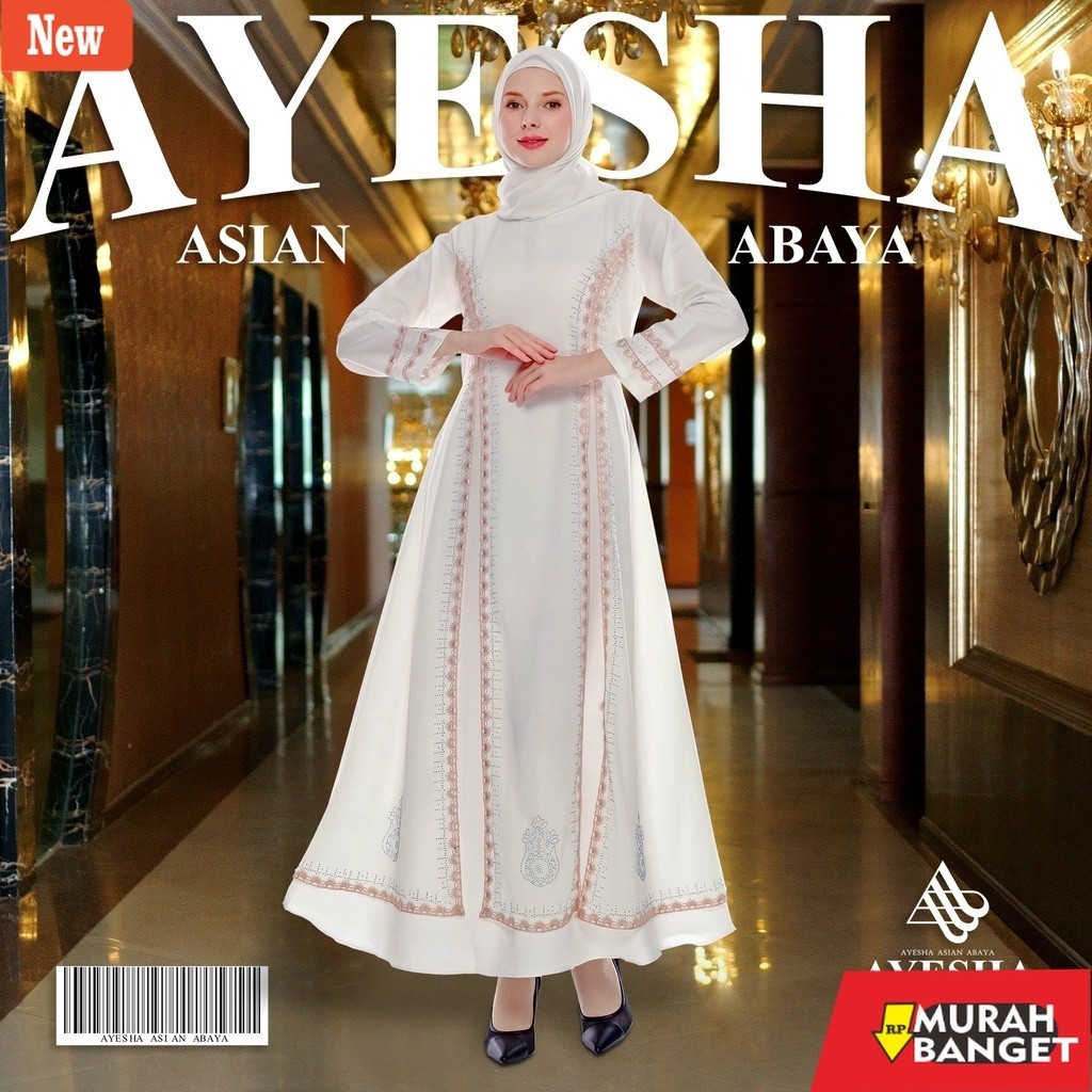 abaya shopee haul 2024 AYESHA Gamis Putih Wanita Abaya Turkey Terbaru