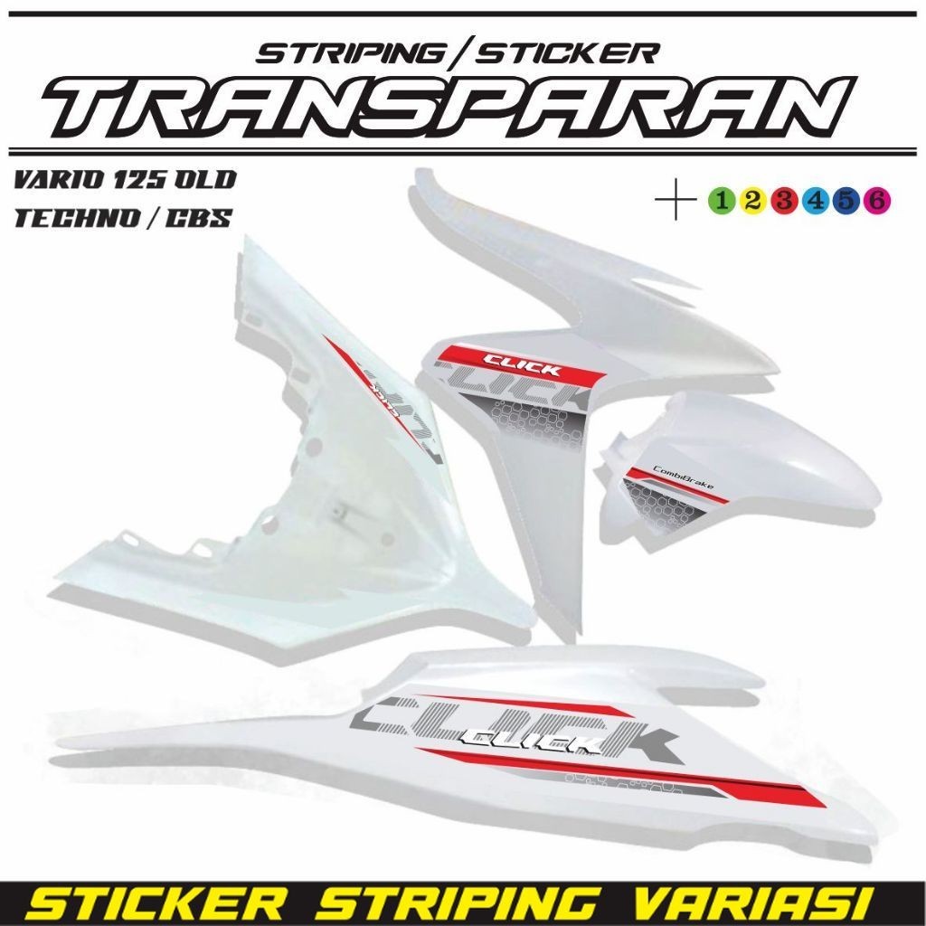POLET LIST STIKER TRANSFARAN VARIO TECHNO 125 OLD / STIKER TRANSPARAN MOTOR VARIO 125 TECHNO STIKER