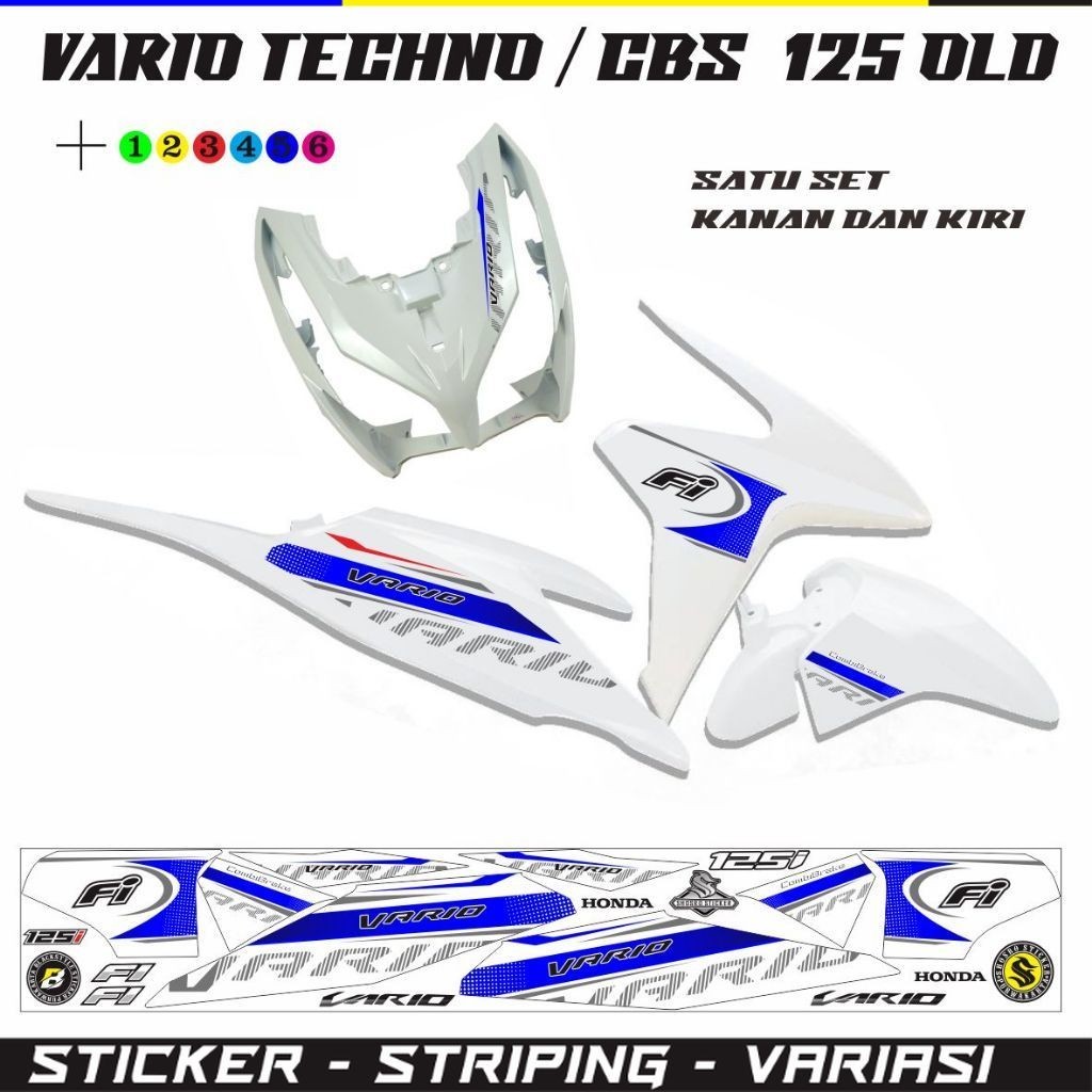 VARIASI SETIKER MOTOR / Striping vario techno 125 FI variasi stiker vario 125 old