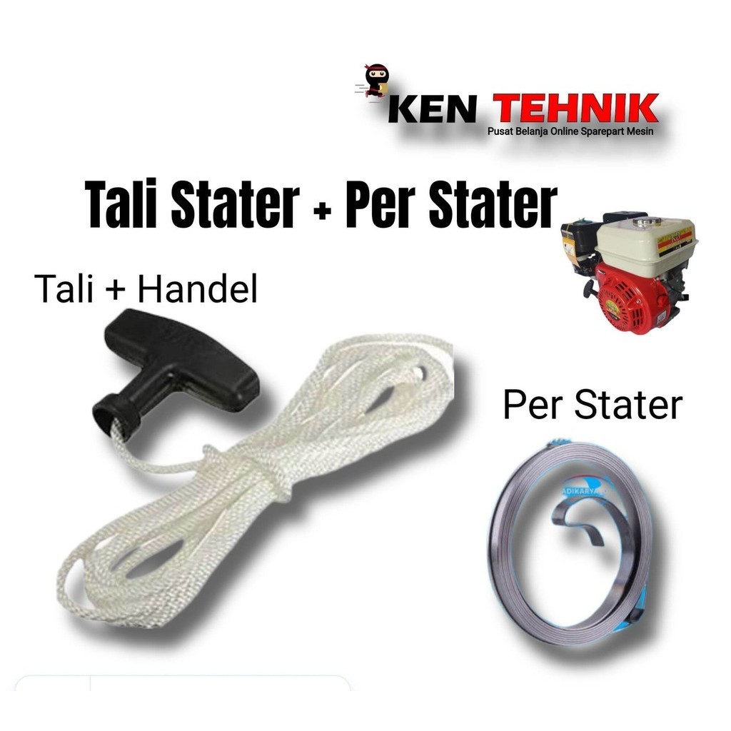 Grip Tali Stater Mesin Bensin Gx160 + Per Stater Recoil Gx16p