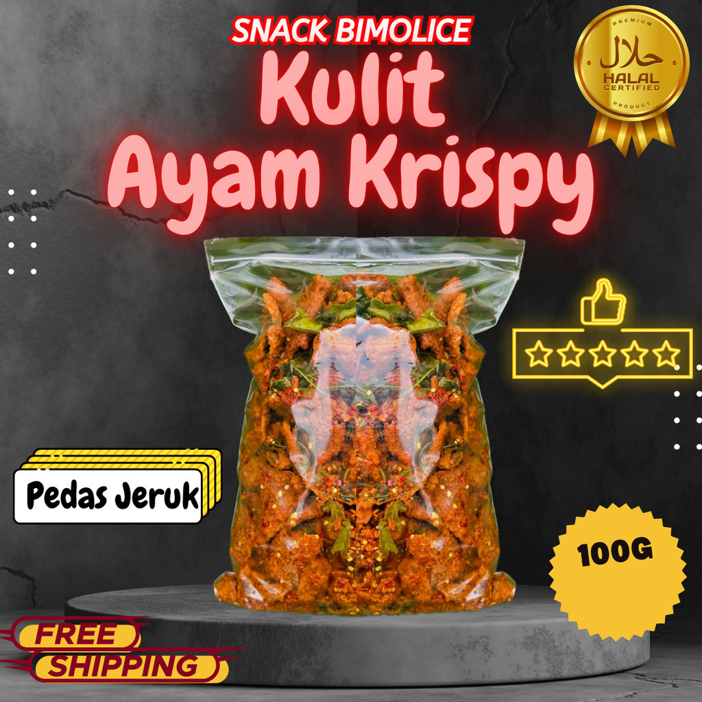 

Cemilan Kulit Ayam Crispy 100gr PEDAS DAN ORIGINAL Kriukk snack Food