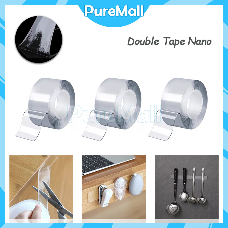 

Double Tape Nano 1m/3m/5m / Double Tape Isolasi Nano Anti Air Transparan Bening