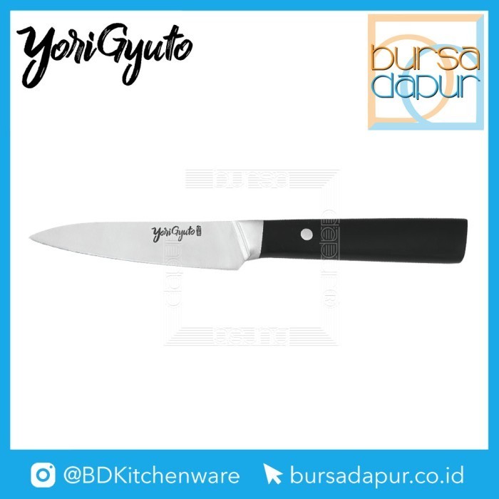Yori Gyuto Paring Knife 10 cm / Pisau Stainless Steel Gagang Hitam