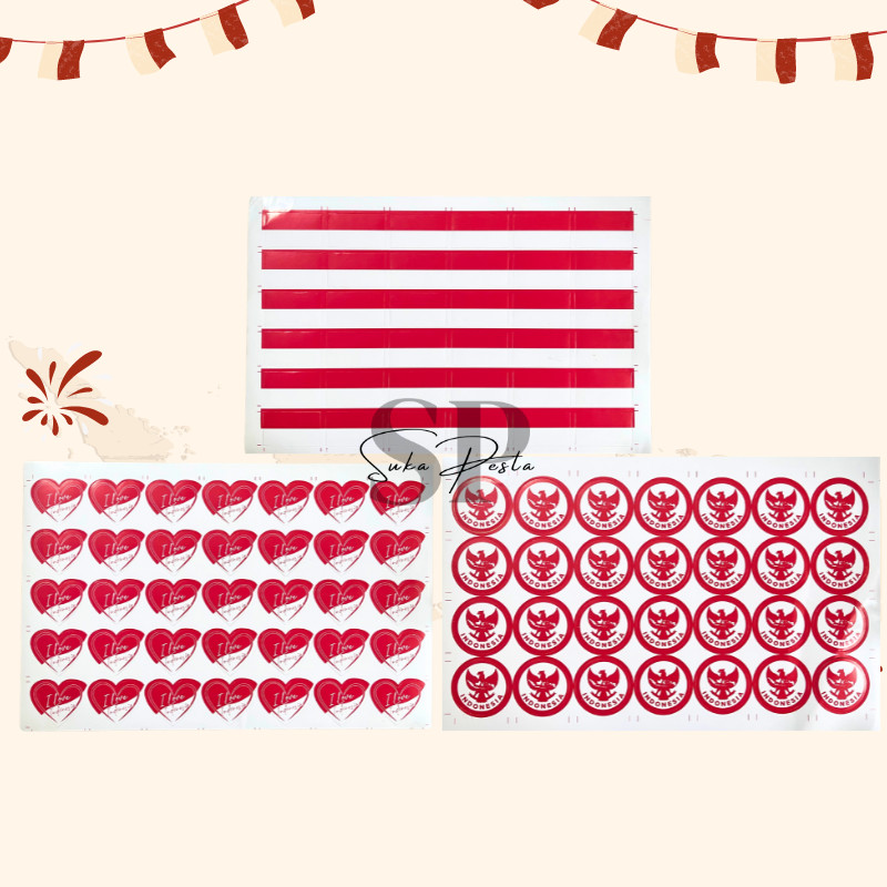

Stiker Merah Putih Untuk Pipi / Sticker Bendera Tempelan Pipi / Pernak Pernik 17 Agustusan