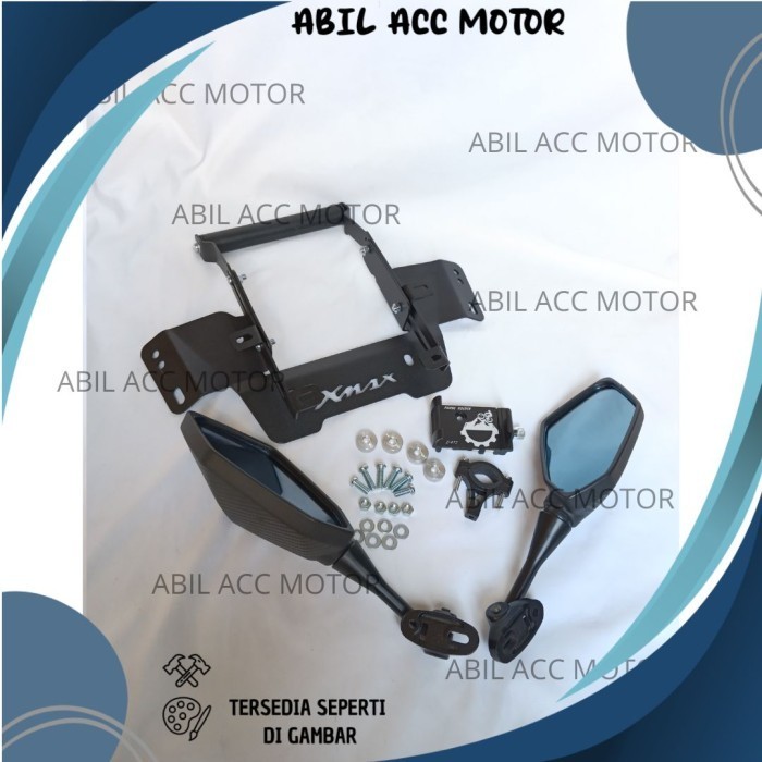 PAKET BREKET SERVO SERPO SPION MODEL NINJA DAN HOLDER HP ALUMUNIUM Z072 MOTOR XMAX250/300 TERBARU BR