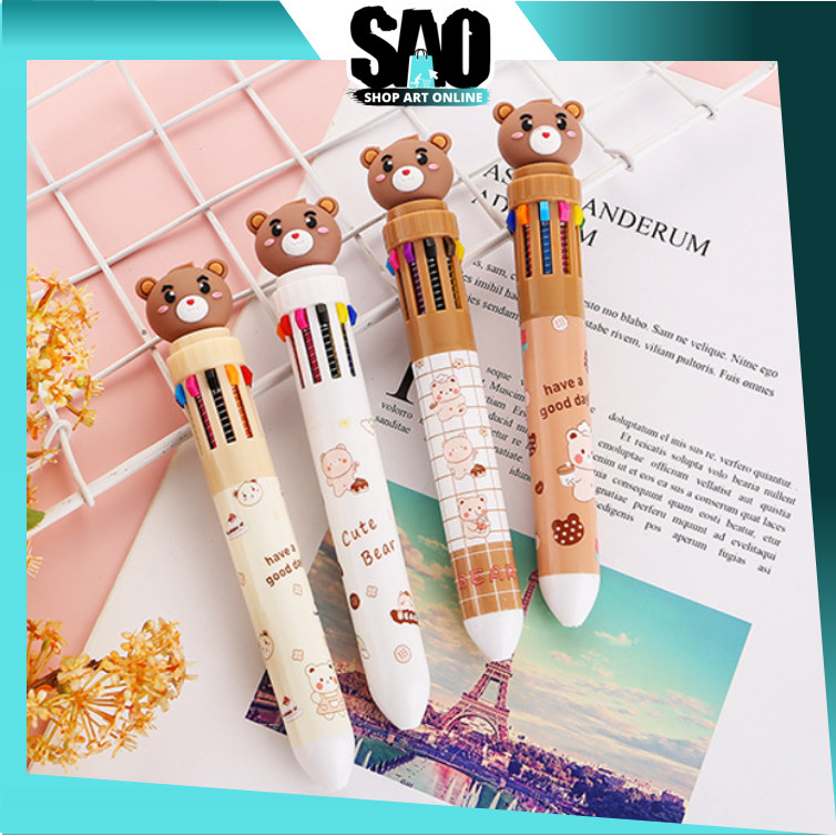 

SAO - S6271 Bolpoin Karakter Beruang Lucu / Bulpen Karakter Teddy 10 Warna / Pulpen Mekanik Motif Teddy Bear