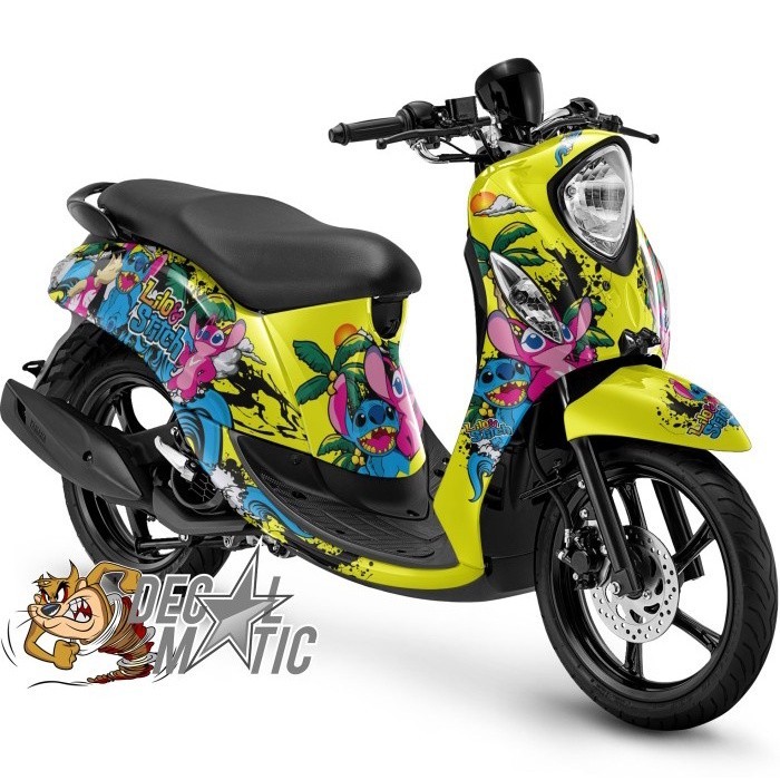 Decal Fino Full body + Stiker Dashboard Fino Karbu 115 / FI 125  Lilo & Stitch