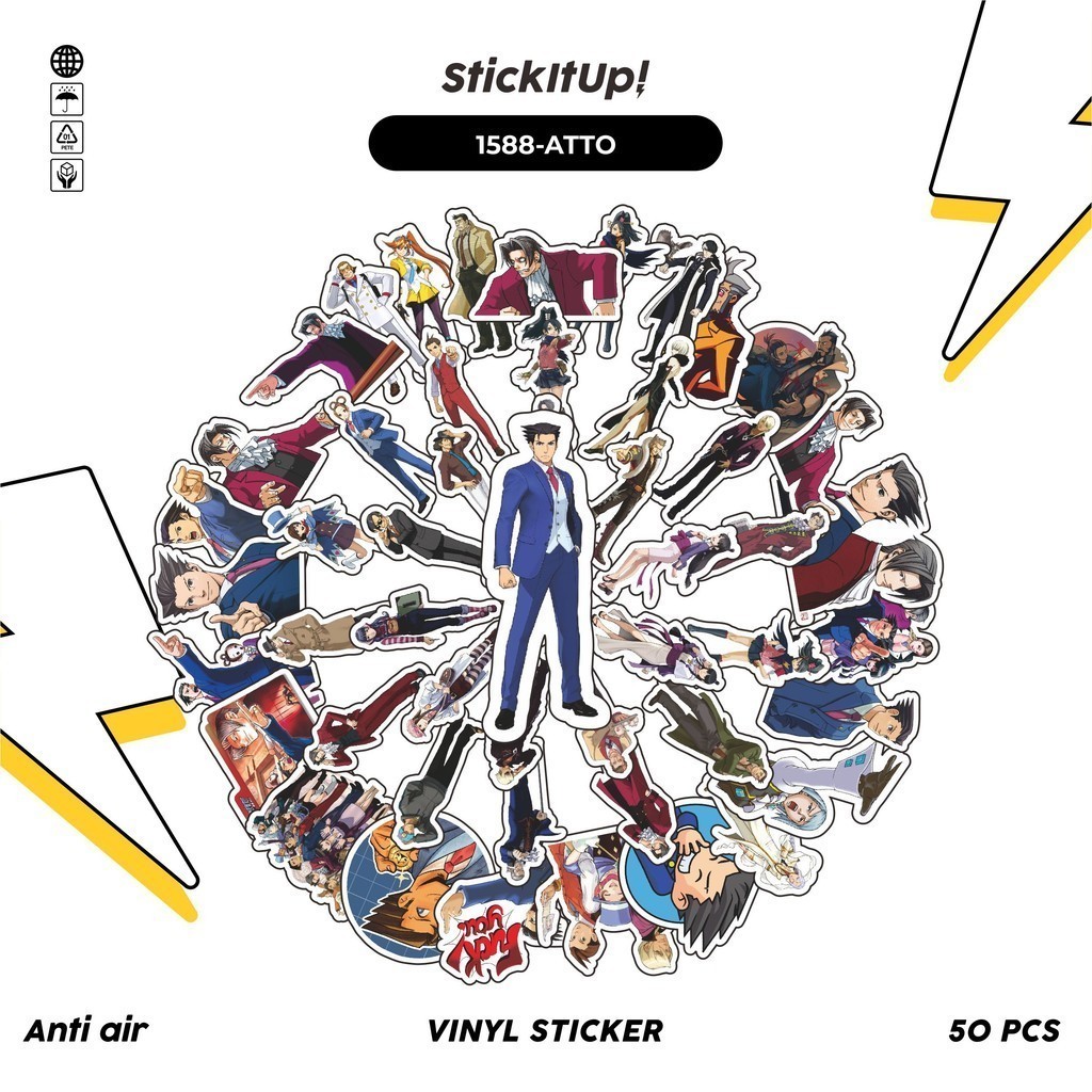 

COD✨ 100 Pcs Stiker VIDEO GAME SERIES ACE ATTORNEY CHARACTER MIX Lucu Anti Air Untuk Dekorasi Notebook Sepeda Skateboard Handphone DIY