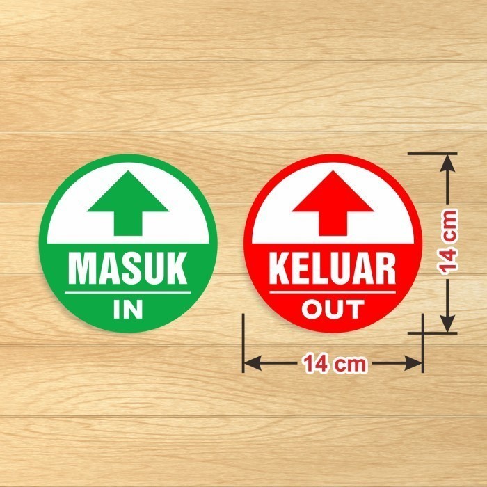 

Sticker Tanda Masuk Keluar Stiker Bundar Vinyl Sign In Out 14 cm