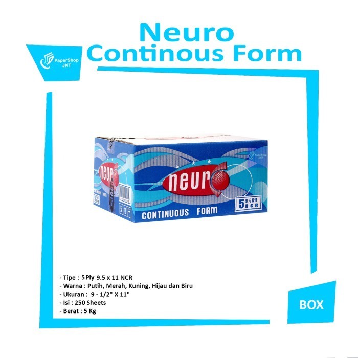 

promo ✨ -Neuro - Continous Form 9 1/2 x 11 - 5 Ply - K 5 - Kertas NCR