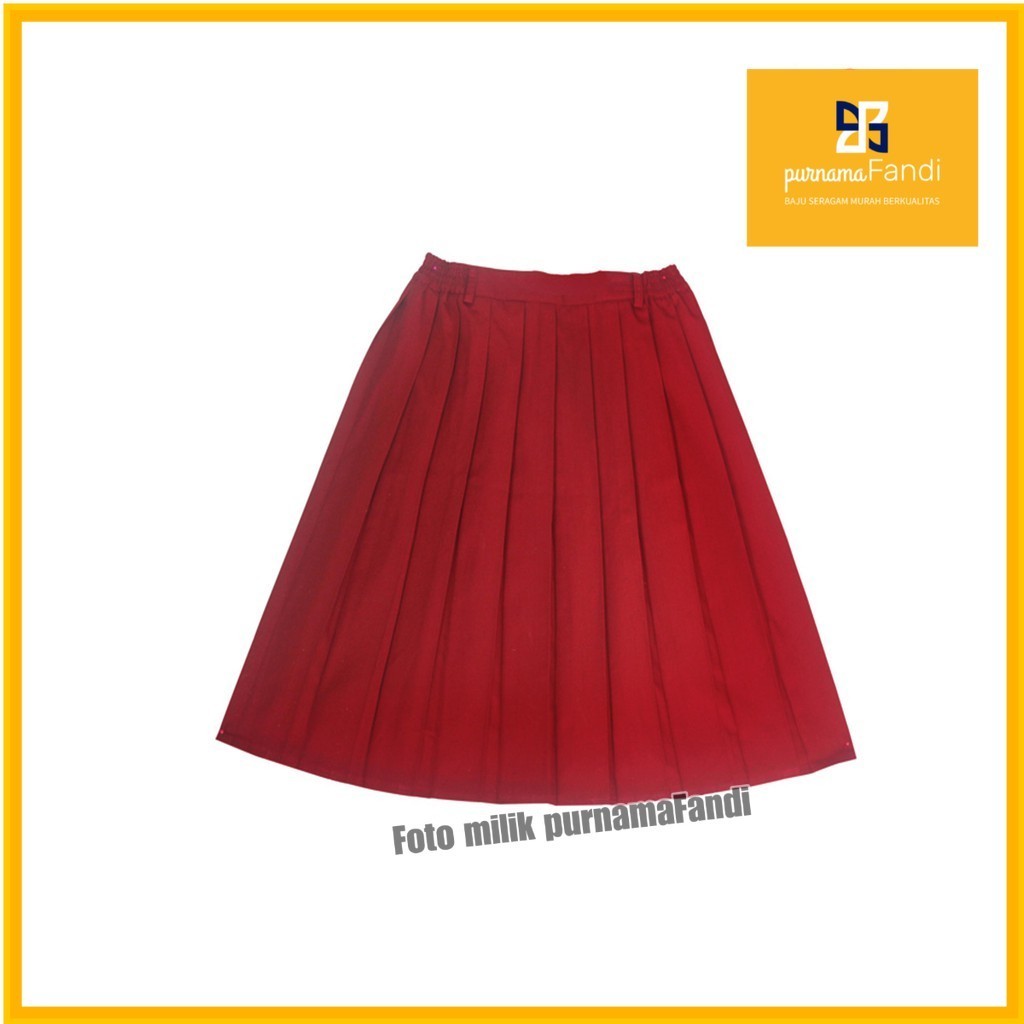 Seragam SD Purnama Rok Plisir Merah